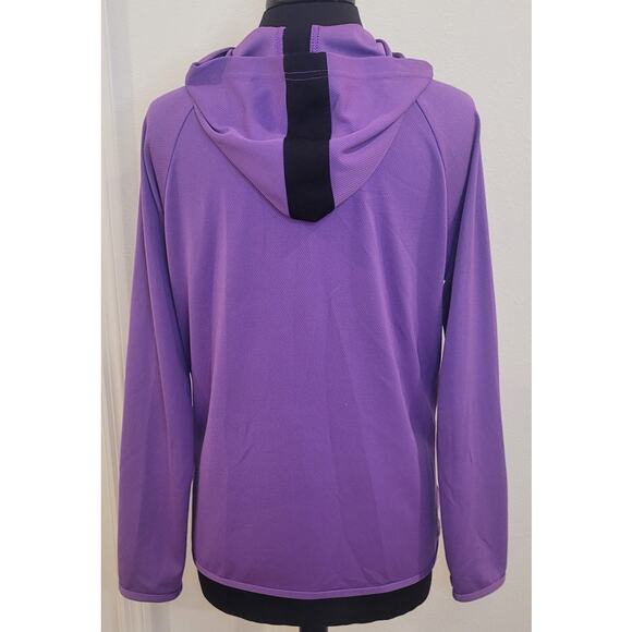 Women’s Purple Black Full Zip Hoodie Jacket L Retro Sporty Track GUC - Picture 2 of 8